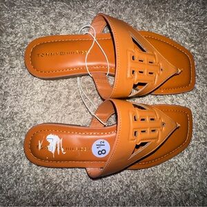 Tommy Hilfiger Brown Slide Sandals
